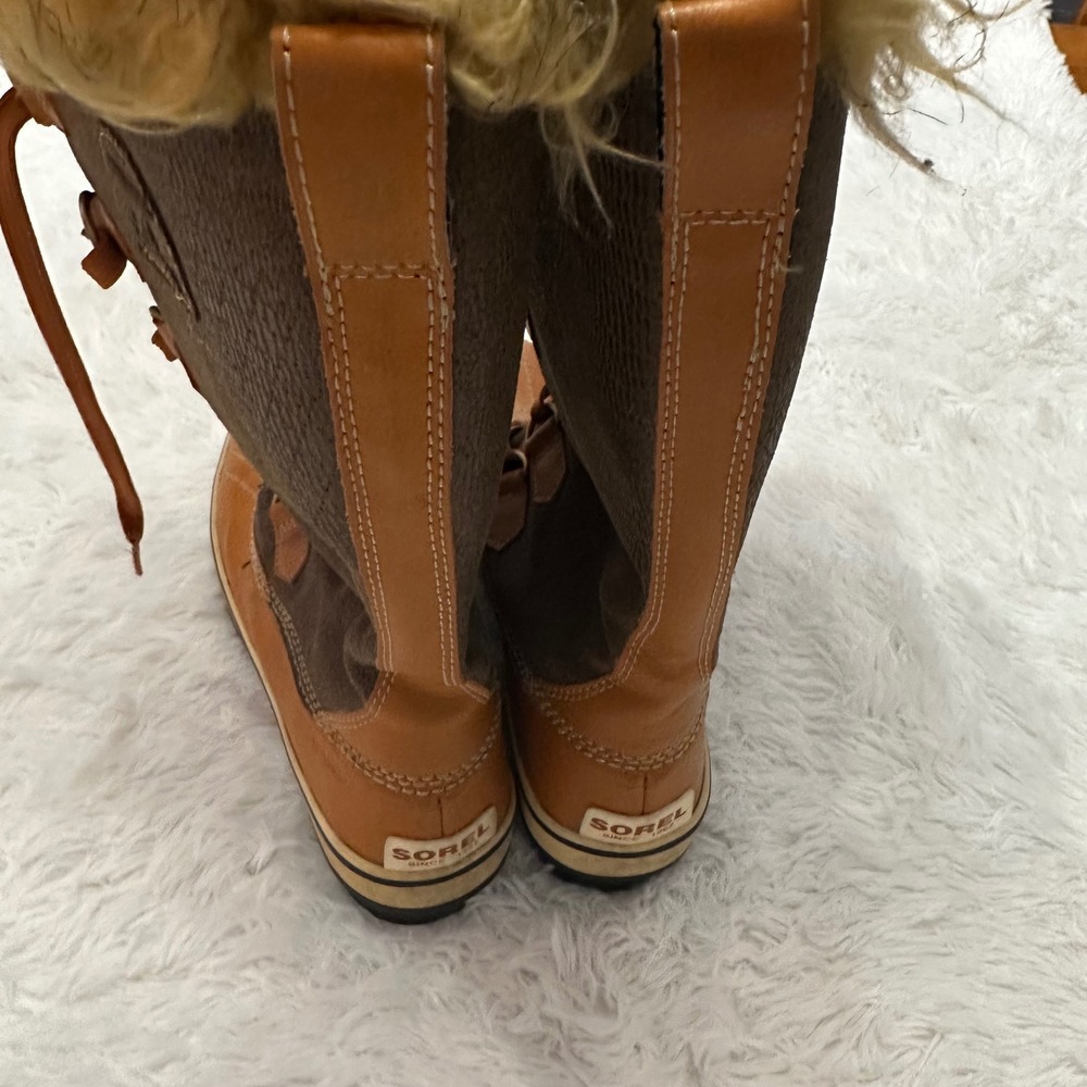 Sorel Tofino Waterproof Winter Boots Brown Tan Faux Fur Trim Womens 7 LL1863-316 - Picture 4 of 7
